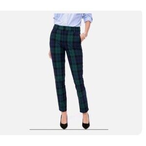 J Crew Maddie Preppy Plaid Tartan Office Career Wool Blend Ankle Pants Womens 6